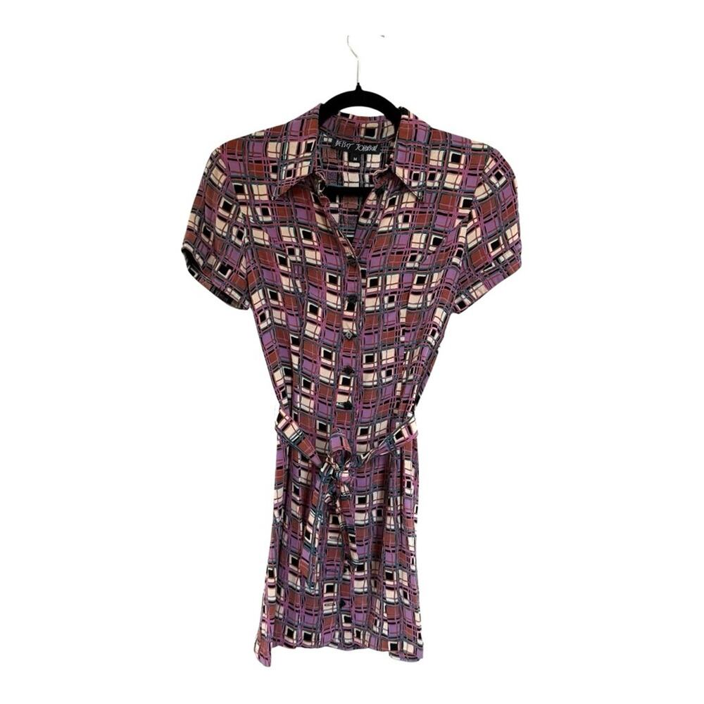 Vintage Black Label Betsey Johnson Abstract Print Dress Size M